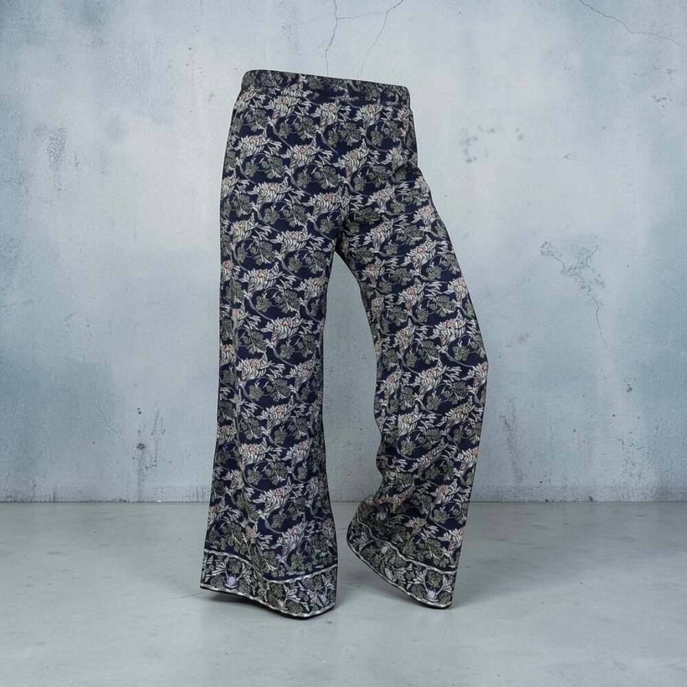 Max Studio Floral Print Wide Leg Pull-On Pants